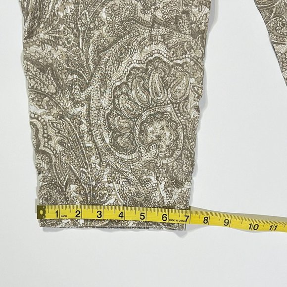 New Directions - Women's Size 12 - Tan Paisley Capri Pants Flat Front No Pockets - Picture 10 of 10